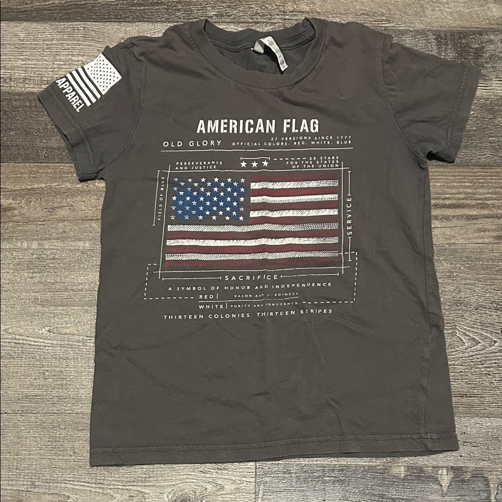 American Flag Kids T-Shirt - Dark Gray